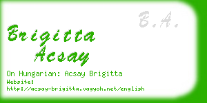 brigitta acsay business card